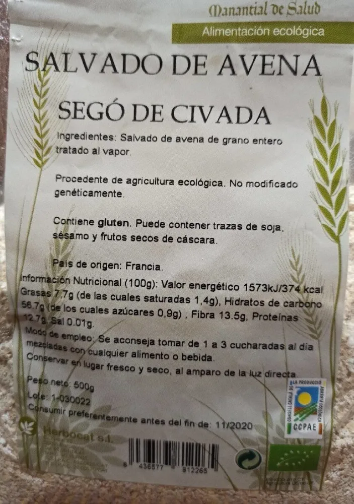 Salvado de avena