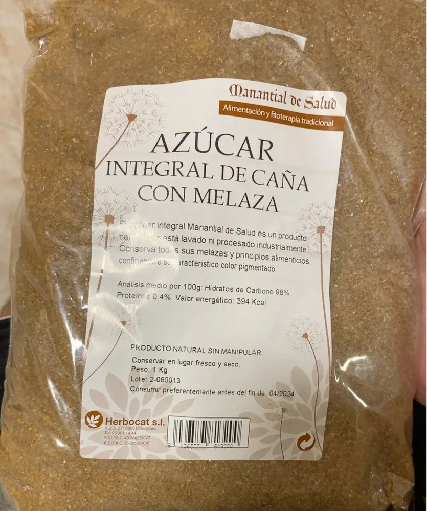 Azucar integral de caña con melaza