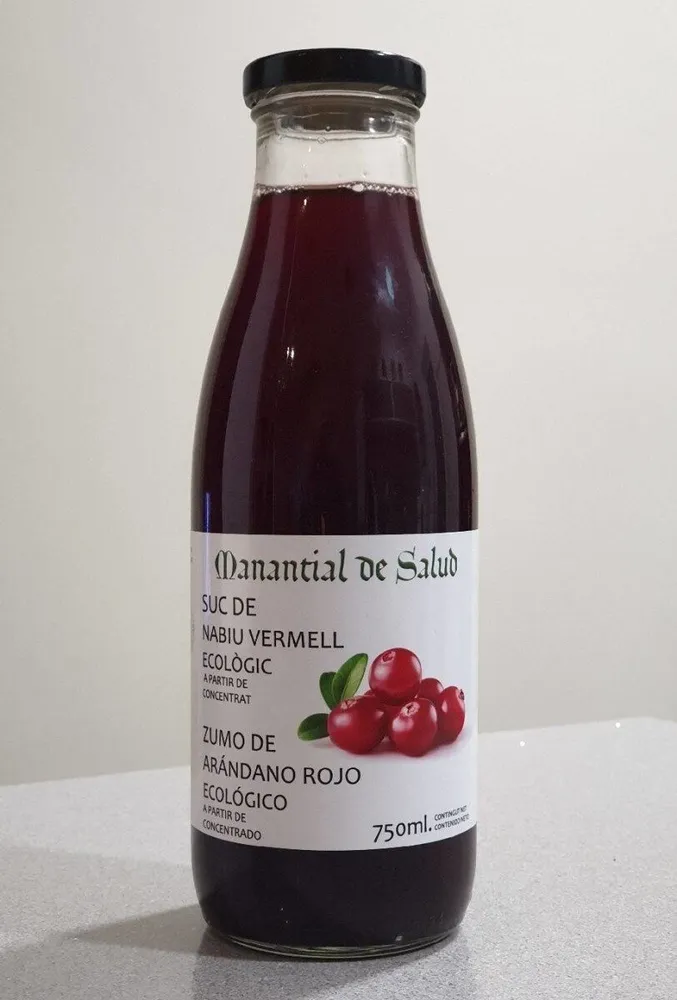 Zumo de arándano rojo ecológico