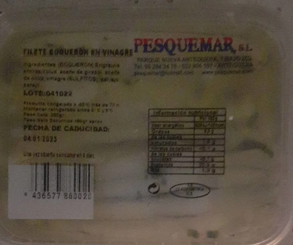 Filete boquerón en vinagre