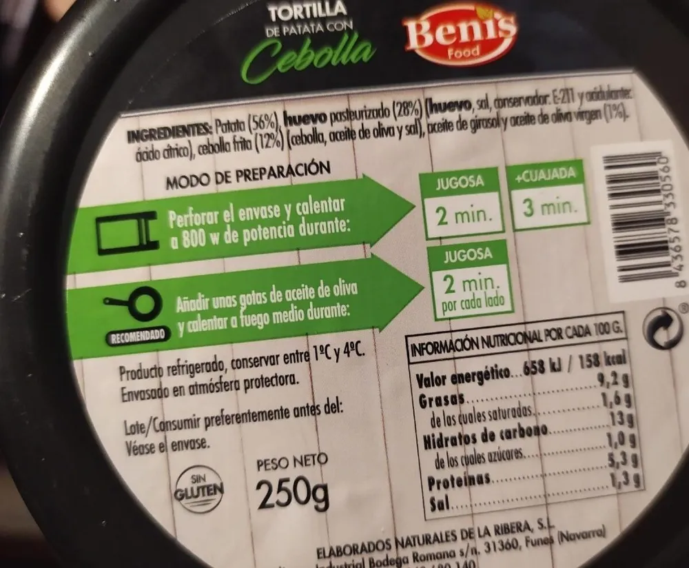 Tortilla de patata con cebolla