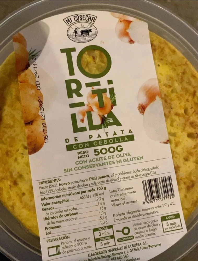 Tortilla con cebolla