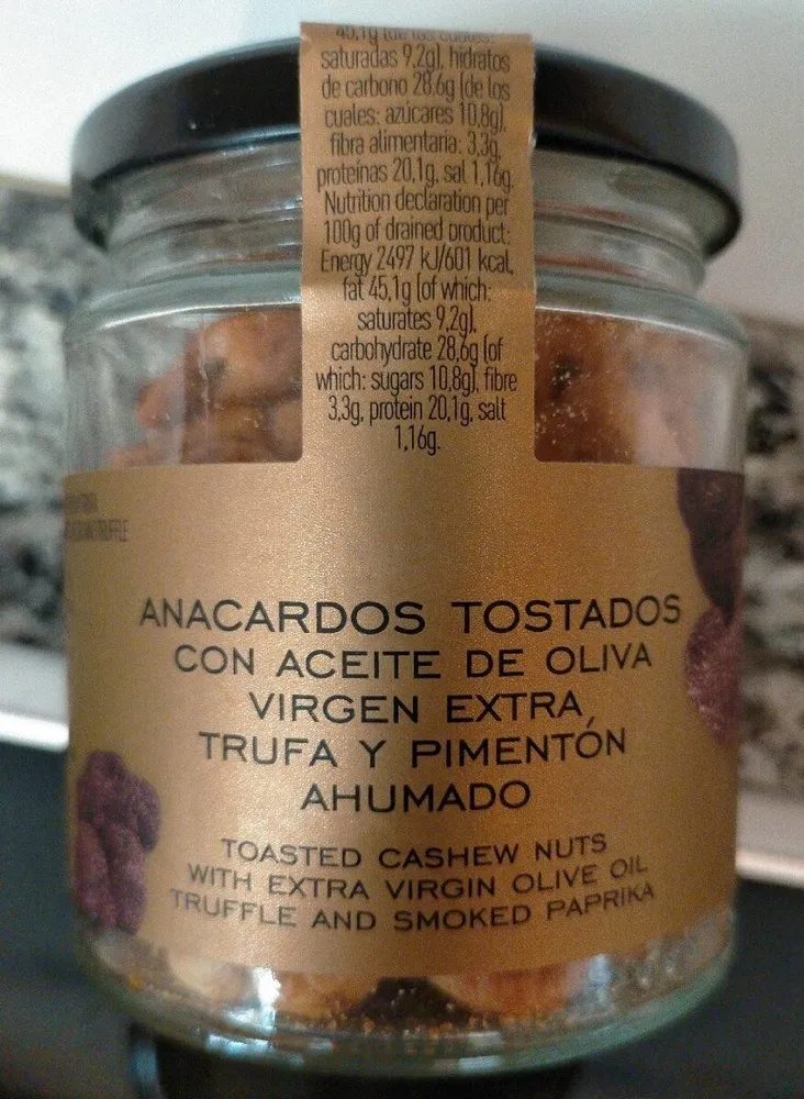 Anacardos tostados con aceite de oliva extra