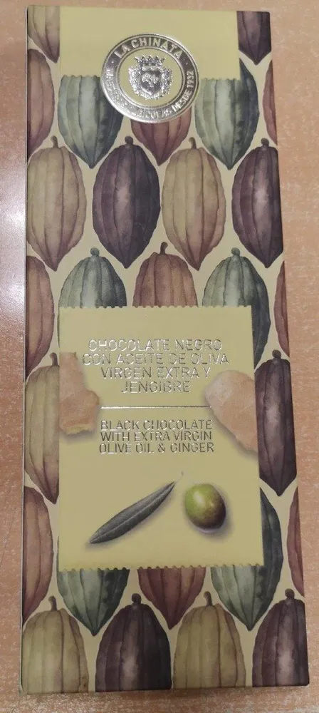 Chocolate negro con aceite de oliva virgen extra y jengibre