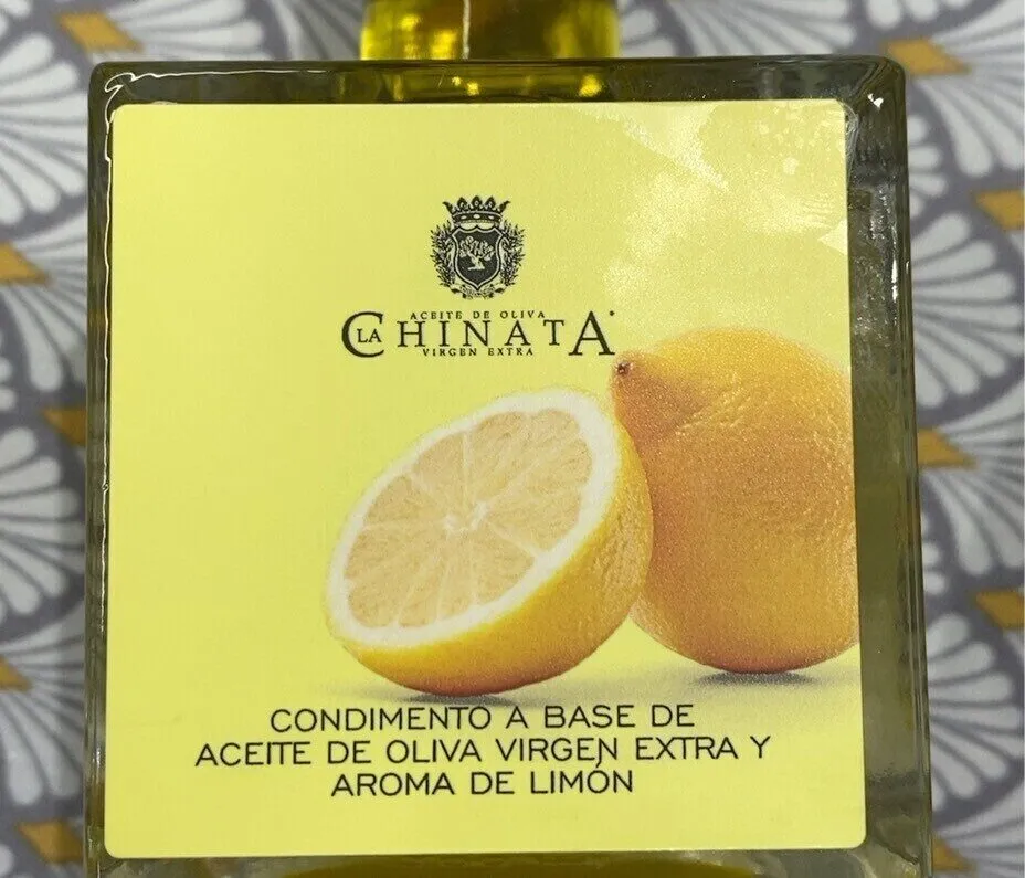 Codimento a base de aceite de oliva vigen extra y aroma de limon
