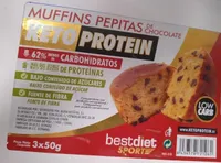 Ketoprotein Muffins pepitas de chocolate