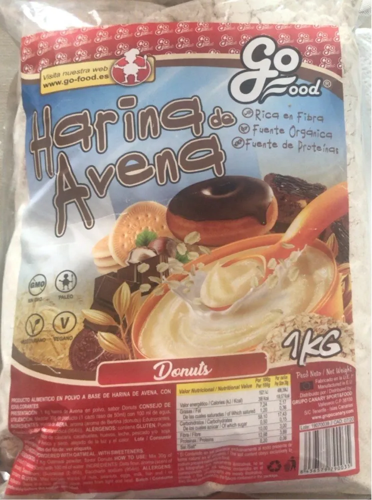 Harina de avena sabor donut