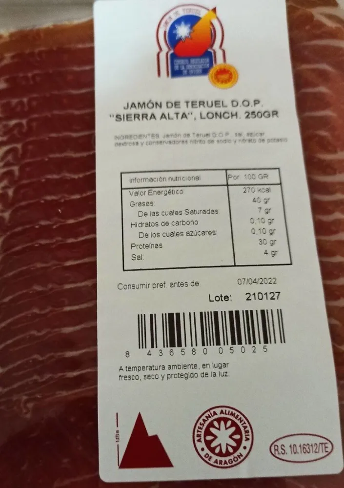 Jamón de Teruel DOP Sierra Alta