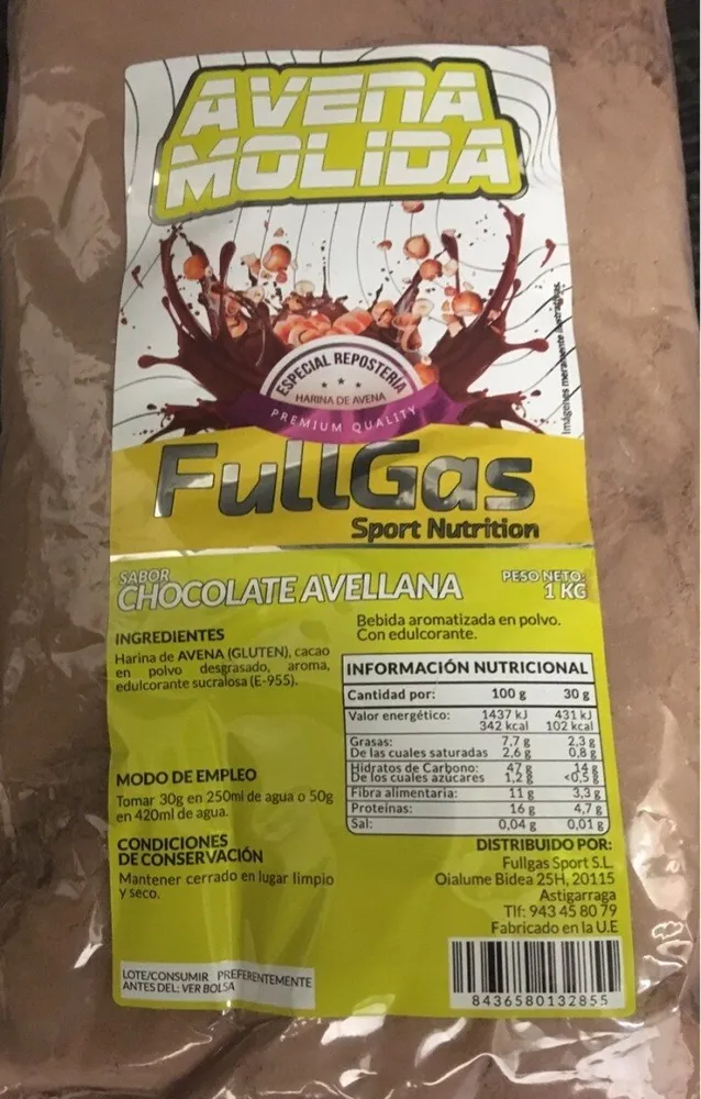 Avena molida sabor chocolate