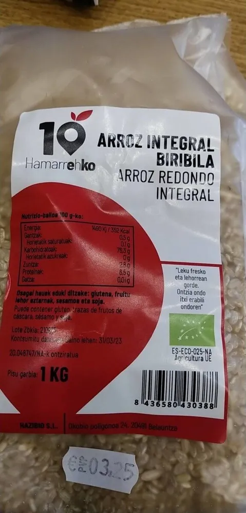Arroz integral biribila