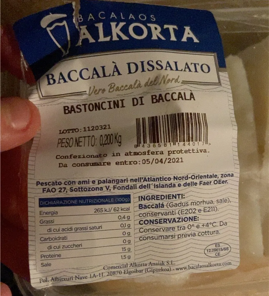 Baccalà dissalato