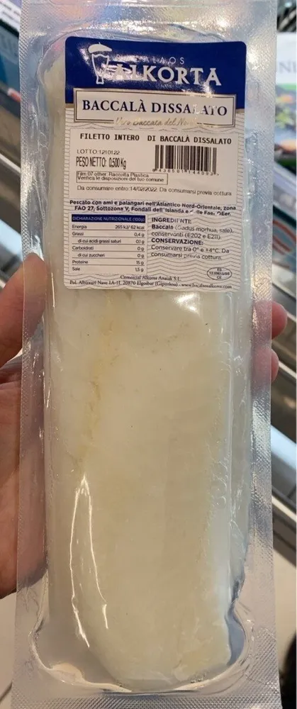 Filetto intero di baccalà dissalato