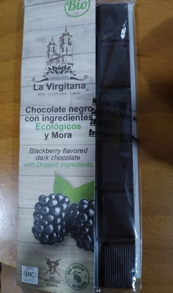 Chocolate negro ecológico con mora