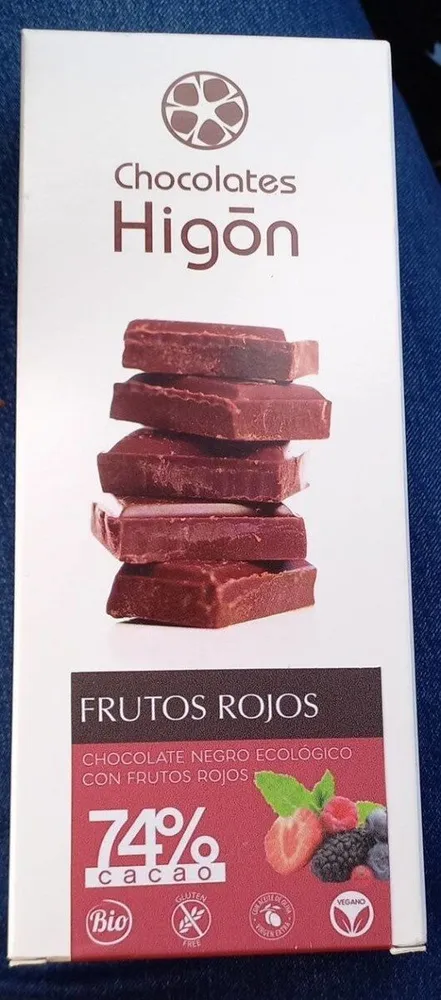 Chocolate negro ecológico con frutos rojos
