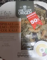 Espirales con salmón y pesto