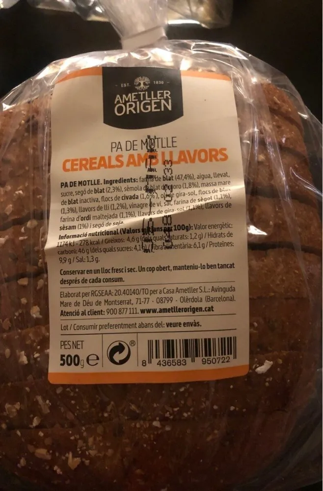 Pan de molde cereales con semillas