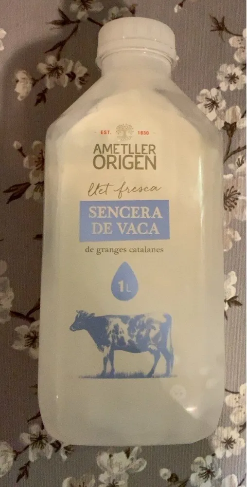 Llet sencera de vaca