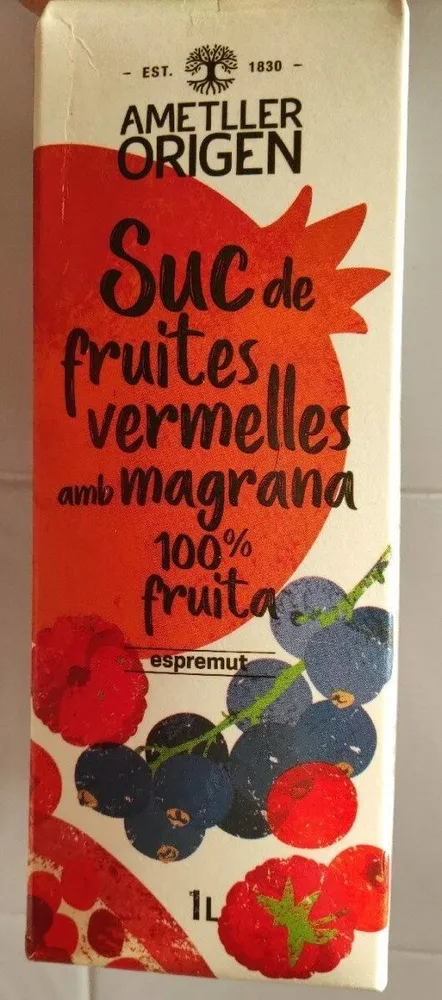 Suc de fruita vermella amb magrana