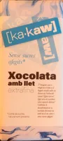 Xocolata amb llet extra fina sense sucres afegits Ka•kaw