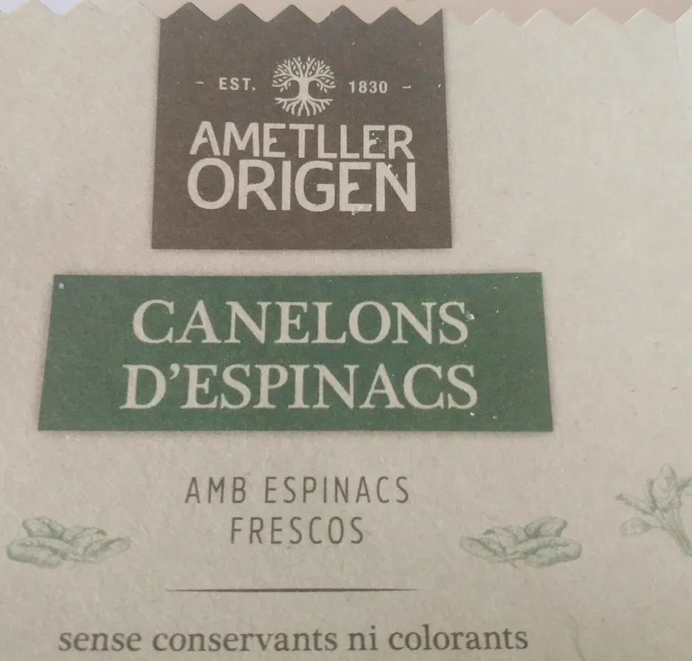 Canelones espinacas