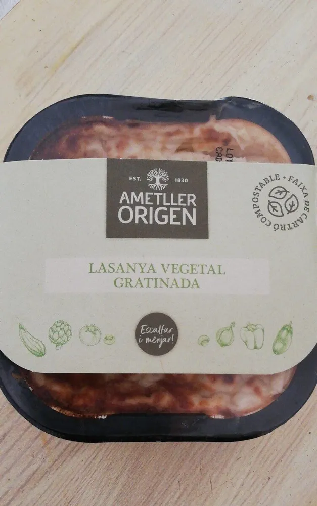 Lasaña vegetal gratinada