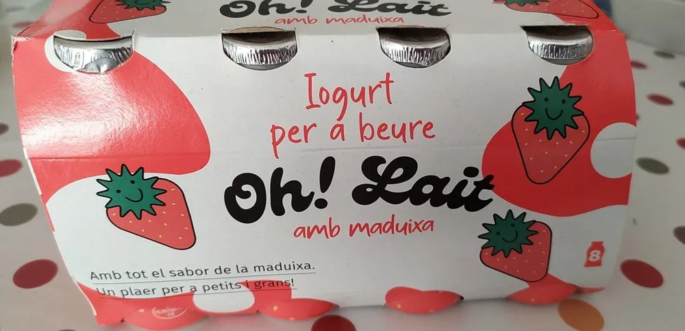 Iogurt per beure amb maduixa