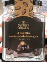 Ametlla amb xocolata negra cacau 75%