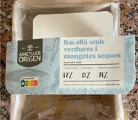 Bacalla amb verdures i mongetes seques