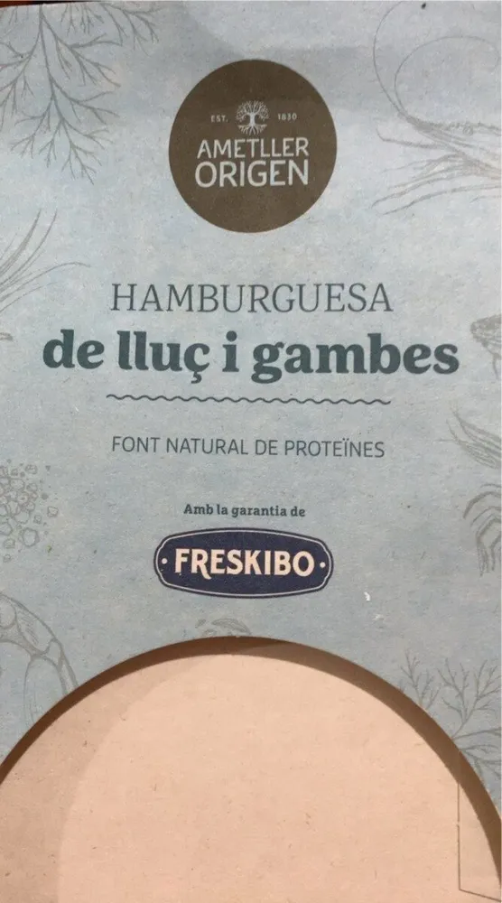 Hamburguesa de merluza y gambas