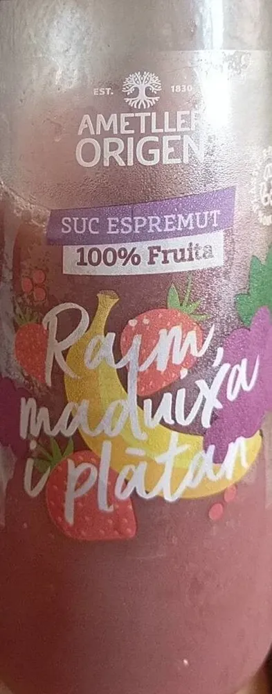 Suc espremut 100 fruita Raim maduixa i plàtan