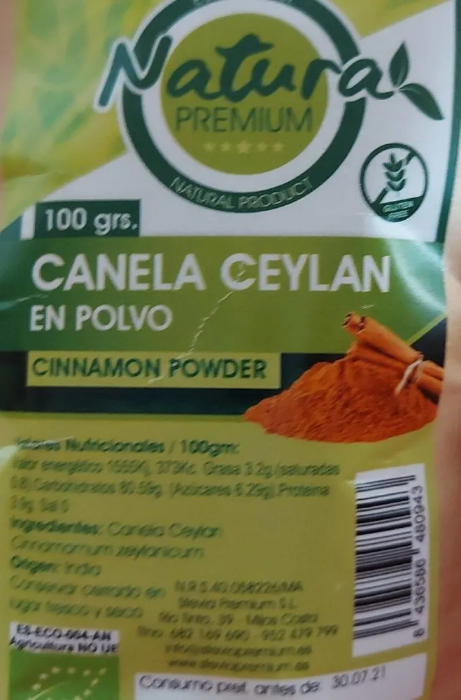 Canela ceylan en polvo