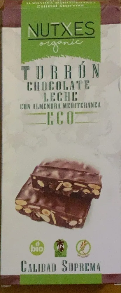 Turrón Chocolate Leche con Almendra Mediterranea ECO