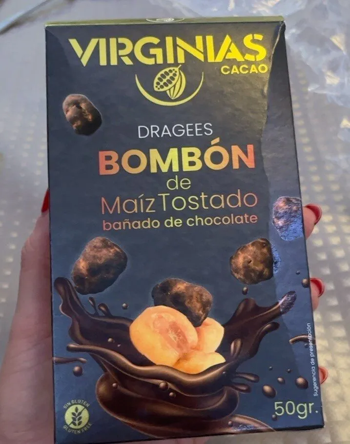 Maiz tostado bañado en chocolate