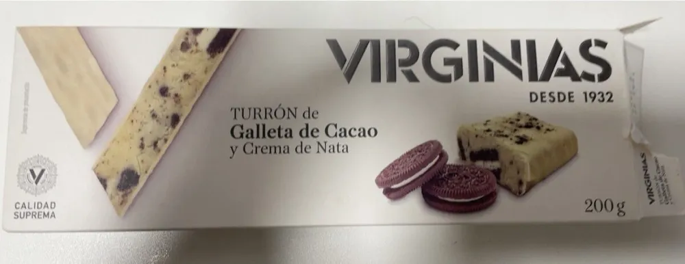 Turrón Galleta de cacao y crema de nata
