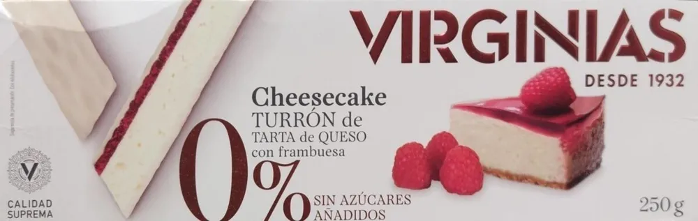 Virginias Turrón de tarta de queso sin azúcar añadido