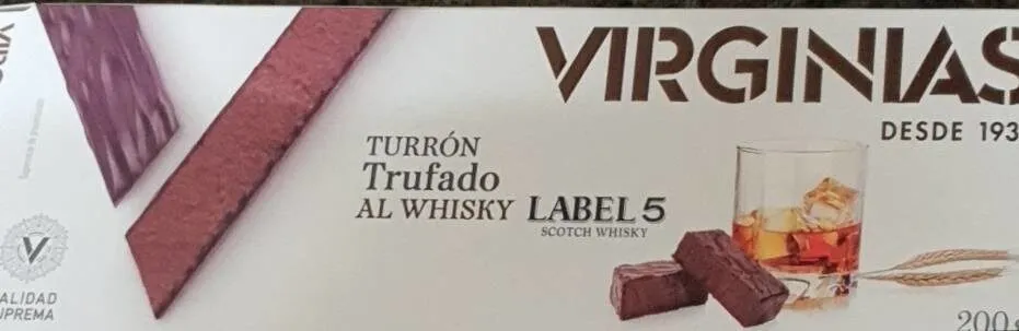 Virginias Turron trufado al whiskey