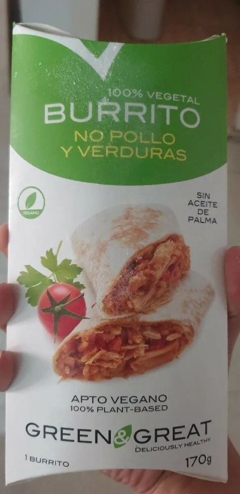 burrito no pollo y verduras