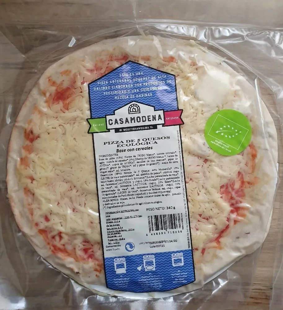 Pizza de 5 Quesos Ecologica