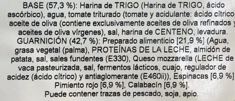 Pizza Espinacas Vegetal