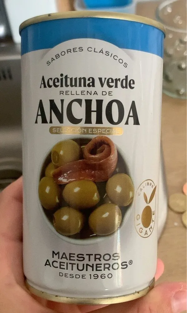 Aceituna verde rellena de anchoa