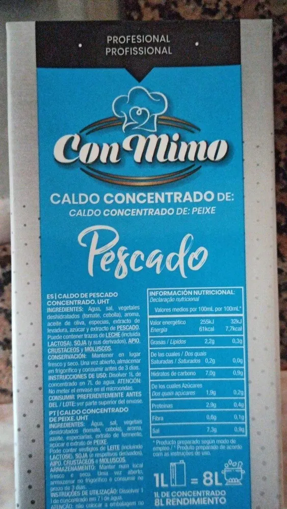 Caldo concentrado de pescado