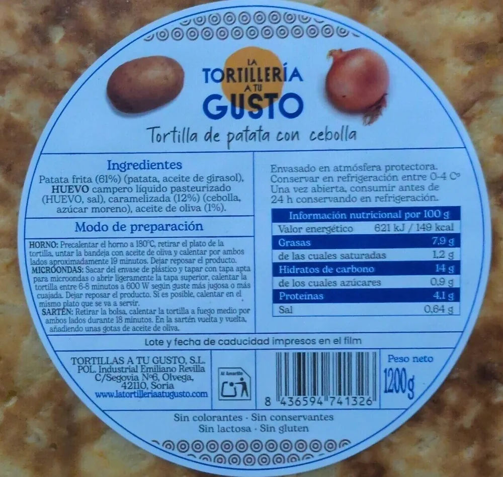 Tortilla de patata con cebolla