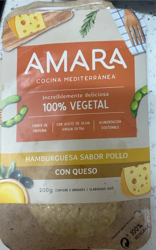 Hamburguesa pollo sabor queso