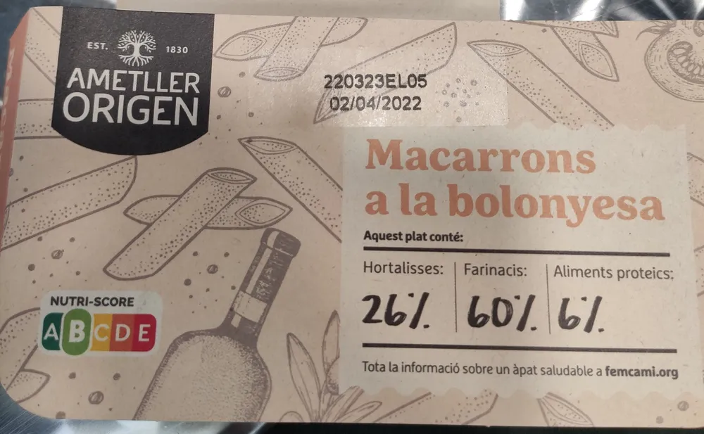 Macarrons bolonyesa
