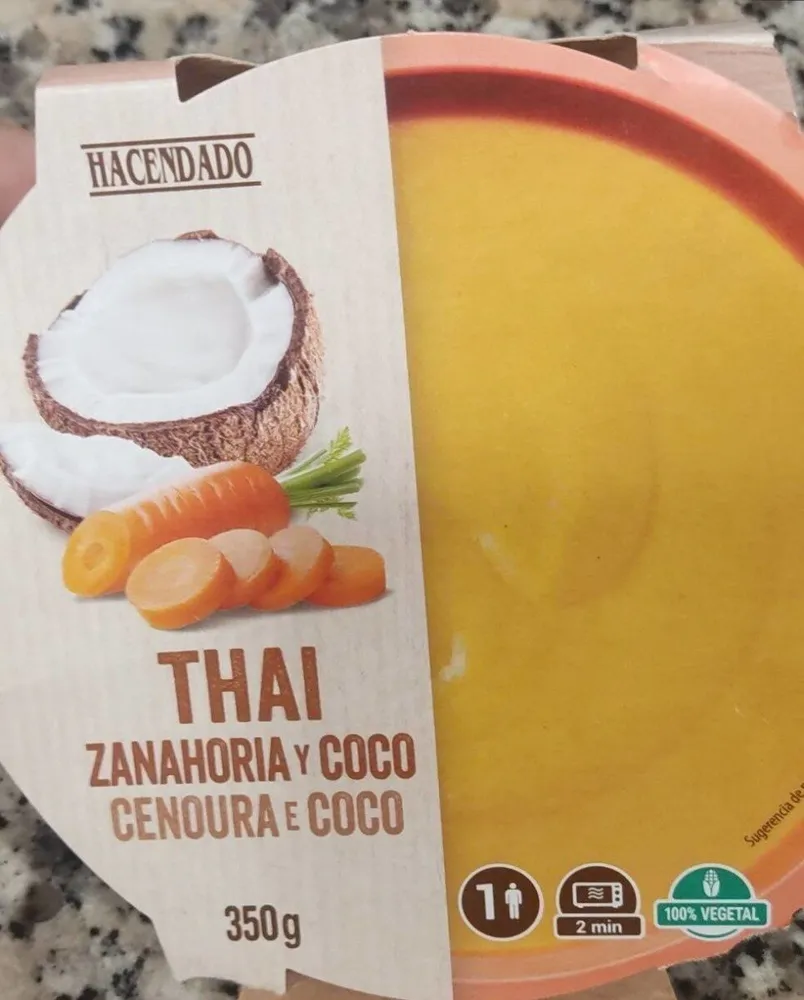 Crema Thai zanahoria y coco