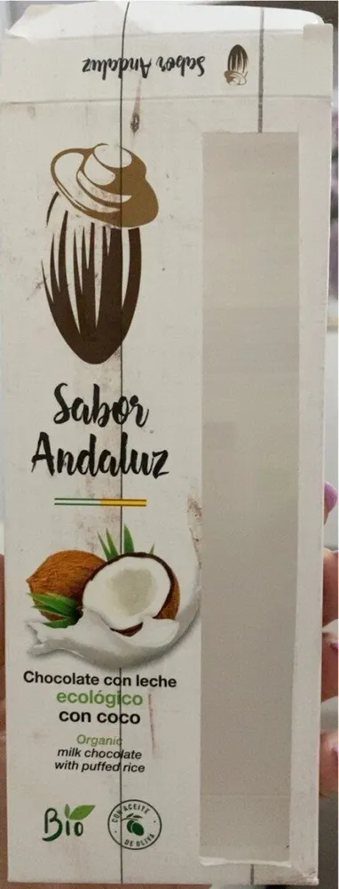 Chocolate ecologico con leche con coco