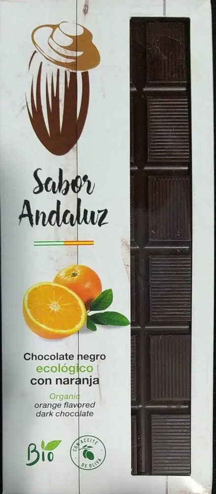 Chocolate negro ecológico con naranja