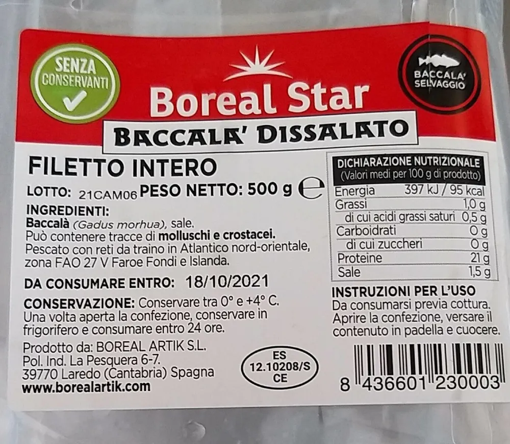 Baccalà Dissalato