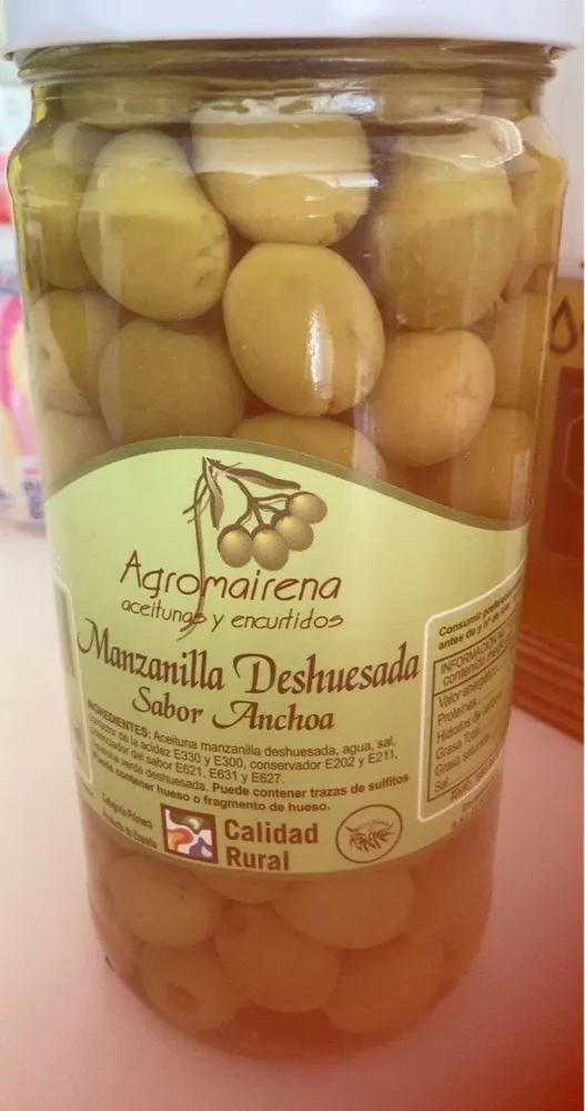 Aceituna manzanilla deshuesada sabor anchoa