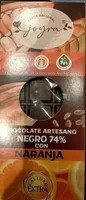 Chocolate artesano negro 74% con naranja